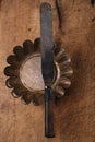 Vintage Baking utensils - spatula, tins and moulds Royalty Free Stock Photo