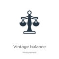 Vintage balance icon vector. Trendy flat vintage balance icon from measurement collection isolated on white background. Vector