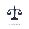 vintage balance icon on white background. Simple element illustration from measurement concept