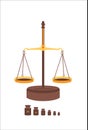 Vintage balance scale isolated Royalty Free Stock Photo