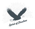 Vintage bald eagle silhouette Royalty Free Stock Photo