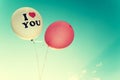 Vintage balloon - love symbol in valentine day Royalty Free Stock Photo