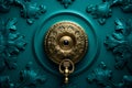 Vintage bank vault door with closed safe box full frame metal door for background or wallpaper Royalty Free Stock Photo