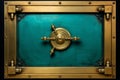 Vintage bank vault door with closed security safe box for captivating backgrounds or wallpapers. Royalty Free Stock Photo