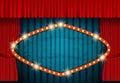 Vintage banner on Red curtain and circus retro background Royalty Free Stock Photo