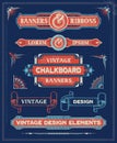 Vintage Banner and Ribbon Design Elements Royalty Free Stock Photo