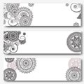 Vintage banners templates in indian ornamental style