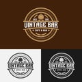 Vintage Bar Cafe Stamp Label Emblem Badge Logo Design Template