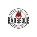 Vintage Barbecue Label Stamp Logo