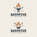 Vintage barbecue logo template