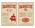 Vintage barbecue party invitation. BBQ, food flyer template. Royalty Free Stock Photo