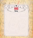 Vintage Barbecue Party Invitation card Royalty Free Stock Photo