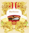 Vintage Barbecue Party Invitation Royalty Free Stock Photo