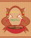 Vintage Barbecue Party Invitation Royalty Free Stock Photo