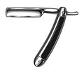 Vintage barber metal razor template