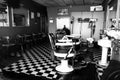 Vintage Barber Shop in Black and White Royalty Free Stock Photo