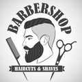 Vintage barber shop emblem, label, badge, logo Royalty Free Stock Photo