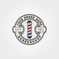 Vintage barbershop badge logo vector illustration design Royalty Free Stock Photo