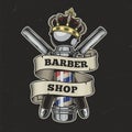 Vintage barbershop colorful logo