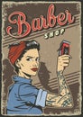 Vintage barbershop colorful poster