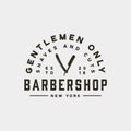 Vintage barbershop logo. retro styled hair salon emblem. vector illustration