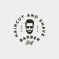 Vintage barbershop logo. retro styled hair salon emblem. vector illustration Royalty Free Stock Photo