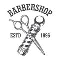 Vintage barbershop monochrome logotype