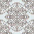 Vintage Baroque damask floral pattern acanthus Imperial style. Vector decor background. Luxury Classic ornament. Royal Royalty Free Stock Photo