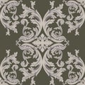 Vintage Baroque damask floral pattern acanthus Imperial style. Vector decor background. Luxury Classic ornament. Royal Royalty Free Stock Photo