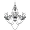 Vintage Baroque Elegant chandelier. Vector Luxury Royal Rich Style decoration. Classic lamp illustration sketch