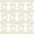 Vintage Baroque Floral Damask Pattern Vector. Luxury Classic Ornament