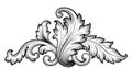 Vintage Baroque Floral Scroll Ornament Vector