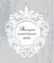 Vintage baroque frame card Vector. Detailed rich ornament illustration graphic line arts