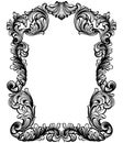 Vintage baroque frame decor. Detailed ornament vector illustration graphic line art Royalty Free Stock Photo