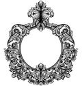 Vintage baroque frame decor. Detailed rich ornament vector illustration graphic line art Royalty Free Stock Photo