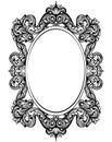 Vintage baroque frame decor. Detailed rich ornament vector illustration graphic line art Royalty Free Stock Photo