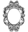 Vintage baroque frame decor. Detailed rich ornament vector illustration graphic line art Royalty Free Stock Photo