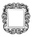 Vintage baroque frame decor. Detailed rich ornament vector illustration graphic line art Royalty Free Stock Photo