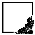 Vintage baroque frame, decorative floral ornament, retro pattern, black picture frame on white background. Royalty Free Stock Photo