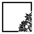 Vintage baroque frame, decorative floral ornament, retro pattern, black picture frame on white background. Royalty Free Stock Photo