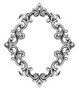 Vintage baroque frame engraving scroll ornament vector Royalty Free Stock Photo