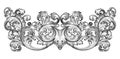 Vintage baroque frame scroll ornament vector Royalty Free Stock Photo