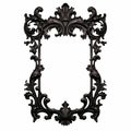 Vintage Baroque-inspired Black Frame On White Background