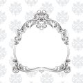 Vintage Baroque Royal Vector Frame on classic pattern