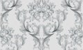 Vintage Baroque seamless texture pattern Vector. Wallpaper ornament decor. Textile, fabric, tiles trendy decors