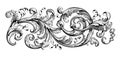 Vintage Baroque Victorian frame border floral ornament scroll engraved retro pattern tattoo calligraphic vector heraldic