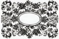 Vintage Baroque Victorian round circle frame border monogram floral ornament leaf scroll engraved retro flower pattern design Royalty Free Stock Photo