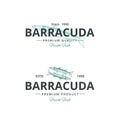 Vintage barracuda fish logo template Royalty Free Stock Photo