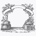 Vintage barrel engraving Royalty Free Stock Photo