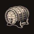 Vintage Barrel Vector illustration isolated on white background